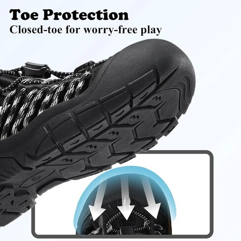 Kids Sandals Boys Girls Wide Toe Box Summer Shoes Closed-Toe Hiking Beach Sneakers in Kuwait