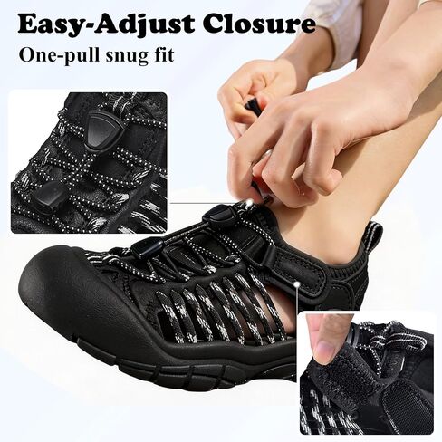Kids Sandals Boys Girls Wide Toe Box Summer Shoes Closed-Toe Hiking Beach Sneakers in Kuwait
