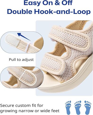 Drecage Toddler Sandals for Boys Girls, Breathable Kids Summer Walking Shoes with Arch Support, Non Slip Adjustable Kids Sport Sandals for Beach Pool Outdoor in Saudi Arabia