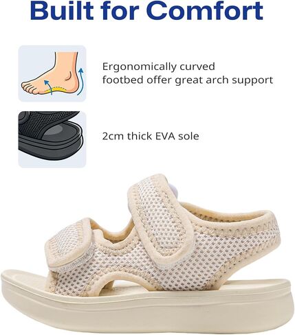Drecage Toddler Sandals for Boys Girls, Breathable Kids Summer Walking Shoes with Arch Support, Non Slip Adjustable Kids Sport Sandals for Beach Pool Outdoor in Saudi Arabia