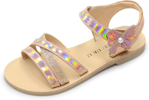 Girls Dress Sandals Open-Toe Cute Summer Flats for Beach Wedding Party (Little/Big Kids) in Kuwait