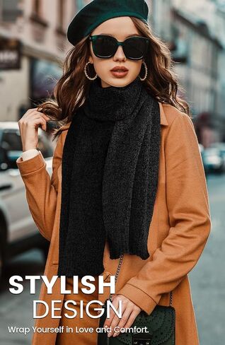 وشاح كامل للنساء، أوشحة شتوية ناعمة من شانيل، وشاح نسائي سميك دافئ للطقس البارد، داكن in Kuwait