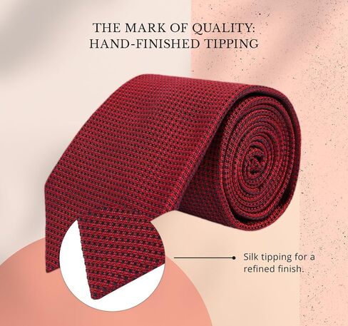 Oliver Wicks Navy & Burgundy Striped 100% Silk Tie - Made in Italy, Hand-Finished & Tipped, Small Batch, Premium Accessory for Men, 8cm Wide, 150cm Long in Saudi Arabia