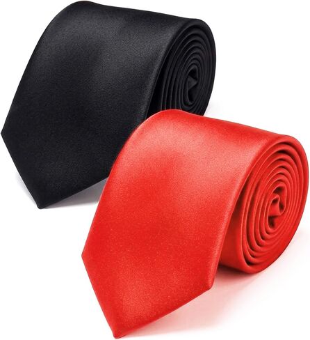 2 Pack Ties for Men Solid Color Self-Tie Neckties Formal Business Graduation Wedding Tie 3.15in Wide in Saudi Arabia