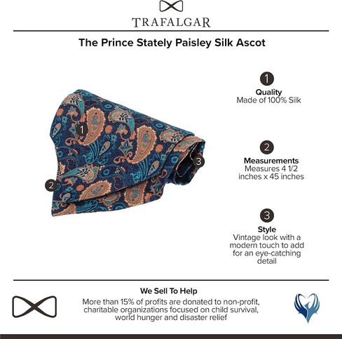 Trafalgar Men's The Prince Stately Paisley Silk Ascot in Kuwait