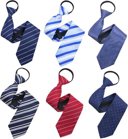 Zipper Ties for Men Set, Pre-tied Striped Mens Tie Pack, Adjustable Plaid Men's Neckties for Business Wedding Daily in Saudi Arabia