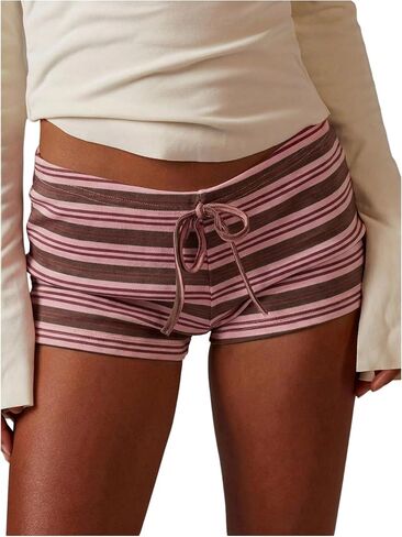 MakeMeChic Women's Striped Micro Shorts Low Rise Y2K Summer Cute Booty Shorts in Saudi Arabia
