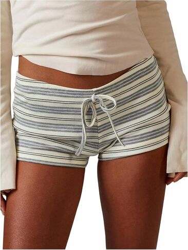 MakeMeChic Women's Striped Micro Shorts Low Rise Y2K Summer Cute Booty Shorts in Saudi Arabia