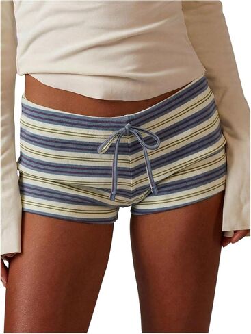 MakeMeChic Women's Striped Micro Shorts Low Rise Y2K Summer Cute Booty Shorts in Saudi Arabia