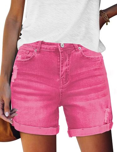 FEKOAFE Womens Jean Shorts 2026 High Waisted Stretch Ripped Denim Shorts for Women in Saudi Arabia
