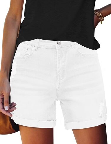 FEKOAFE Womens Jean Shorts 2026 High Waisted Stretch Ripped Denim Shorts for Women in Saudi Arabia