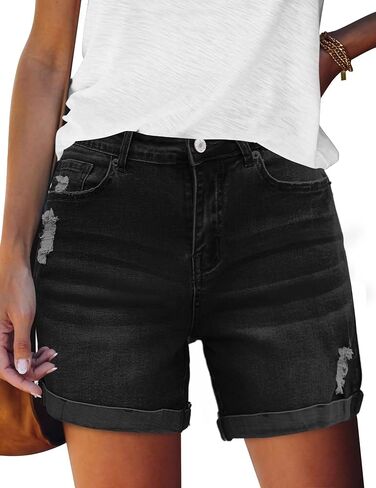 FEKOAFE Womens Jean Shorts 2026 High Waisted Stretch Ripped Denim Shorts for Women in Saudi Arabia