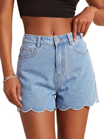FEKOAFE Womens Jean Shorts 2026 High Waisted Stretch Ripped Denim Shorts for Women in Saudi Arabia