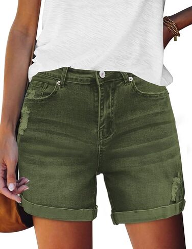 FEKOAFE Womens Jean Shorts 2026 High Waisted Stretch Ripped Denim Shorts for Women in Saudi Arabia