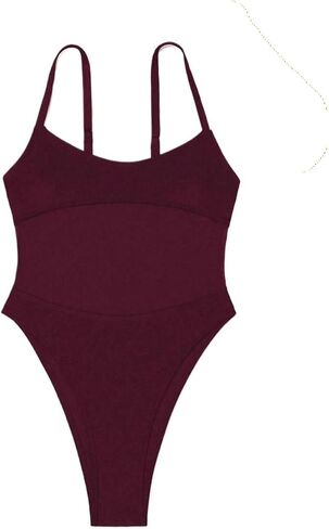 Womens Backless High Cut Sexy Monokini Swimsuit Spaghetti Strap One Piece Bathing Suit for Beach and Vacation in Kuwait