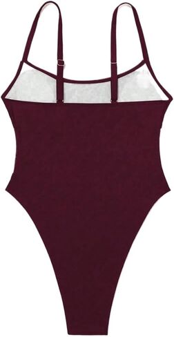 Womens Backless High Cut Sexy Monokini Swimsuit Spaghetti Strap One Piece Bathing Suit for Beach and Vacation in Kuwait