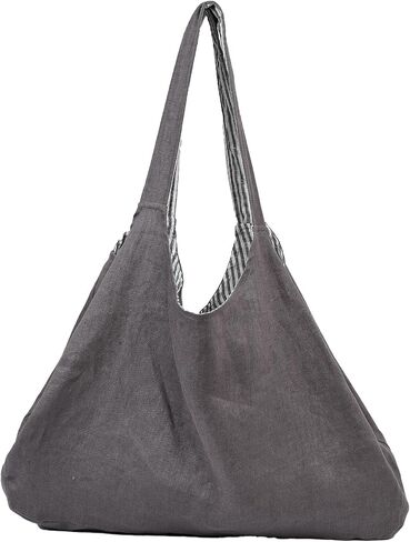 Amazhiyu 100% Linen Tote Bag Large Shopping Market Beach Bags Casual Handbags in Kuwait