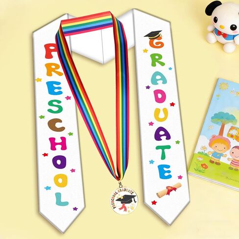 2Pcs Preschool Graduation Class of 2026 – Kids Graduation Sash with Medal, Graduation Gifts with Pre-K Grad Sash in Saudi Arabia