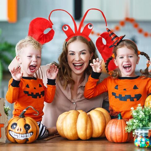 Red Lobster Costume Set with Headband and Claws, Bendable Antennae with Cute Eyes Design, Halloween Dress Up Accessories in Saudi Arabia