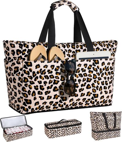 ISEYOU Beach Bag with Cooler, 49L Large Waterproof Sandproof Tote with Zipper, Foldable Travel Bag for Beach, Pool, Picnic in Kuwait