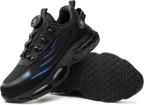 Safety Shoes with Knob Adjustment for Men & Women - Steel Toe Sneakers New for 2026, Non slip Resistant Work Shoes, Lightweight Breathable & All-Day Comfort for Construction, Warehouse, Industrial Use in Saudi Arabia