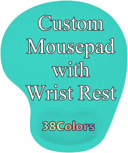Personalized Mousepads with Wrist Support, Custom Text/Image Printing Mouse Pad, Ergonomic Non-Slip Rubber Base for Office, Gaming, Laptop Desks, Black1, 7.6"x9" in Saudi Arabia