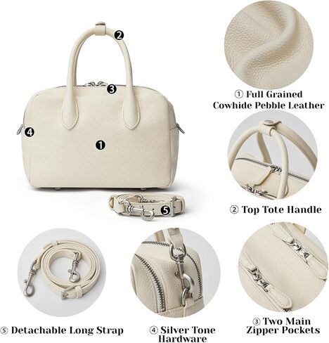 DAILANDO Soft Leather Top Handle Satchel Purse for Women, Medium Two Pockets Barrel Tote Bag with Detachable Crossbody Strap in Saudi Arabia