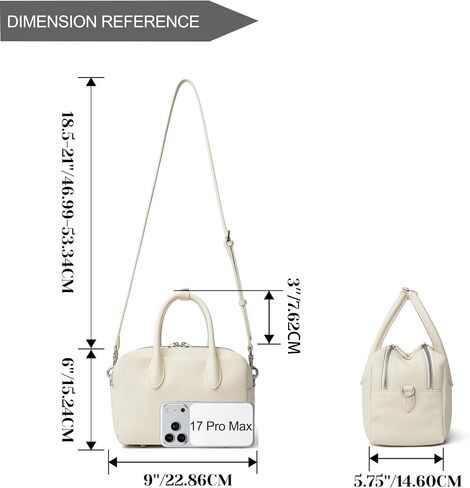 DAILANDO Soft Leather Top Handle Satchel Purse for Women, Medium Two Pockets Barrel Tote Bag with Detachable Crossbody Strap in Saudi Arabia