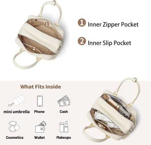DAILANDO Soft Leather Top Handle Satchel Purse for Women, Medium Two Pockets Barrel Tote Bag with Detachable Crossbody Strap in Saudi Arabia