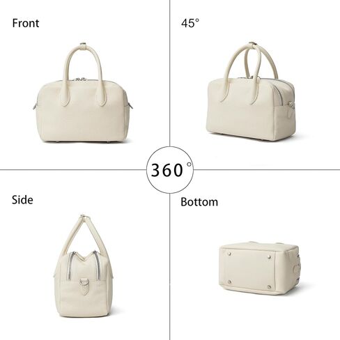 DAILANDO Soft Leather Top Handle Satchel Purse for Women, Medium Two Pockets Barrel Tote Bag with Detachable Crossbody Strap in Saudi Arabia