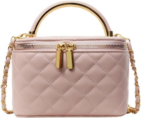 Mini Quilted Box Crossbody Bag, Genuine Leather Small Square Designer Clutch Purse with Adjustable Chain for Women in Kuwait