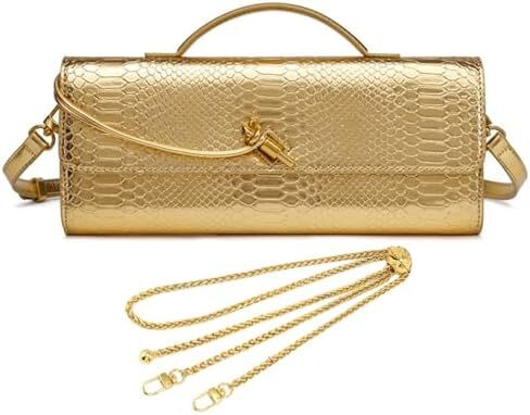 Crocodile Clutch Purses for Women w/ 2 Style Strap women's evening handbags vegan leather Evening Clutch Top-handle Handbag in Saudi Arabia