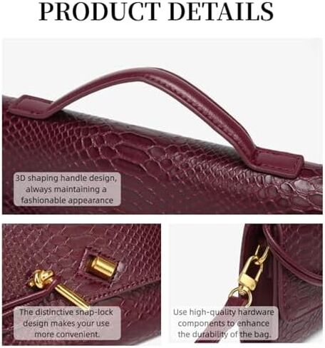 Crocodile Clutch Purses for Women w/ 2 Style Strap women's evening handbags vegan leather Evening Clutch Top-handle Handbag in Saudi Arabia