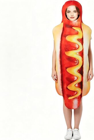 Hotdog Costume，Funny Halloween Costumes for Unisex Adults in Saudi Arabia