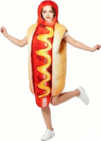 Hotdog Costume，Funny Halloween Costumes for Unisex Adults in Saudi Arabia