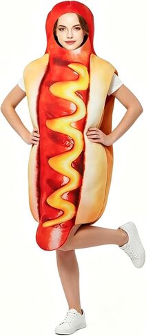 Hotdog Costume，Funny Halloween Costumes for Unisex Adults in Saudi Arabia