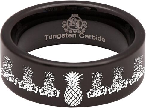 Friends of Irony Tungsten Carbide Pineapple Ring Wedding Band Anniversary Ring for Men and Women 8mm in Saudi Arabia