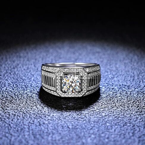 Men's 14K Gold Wedding Band, Presenting 1Ct Ideal Cut Diamond D Color VVS1 Clarity, Fine Token Marking Important Commitments in Kuwait