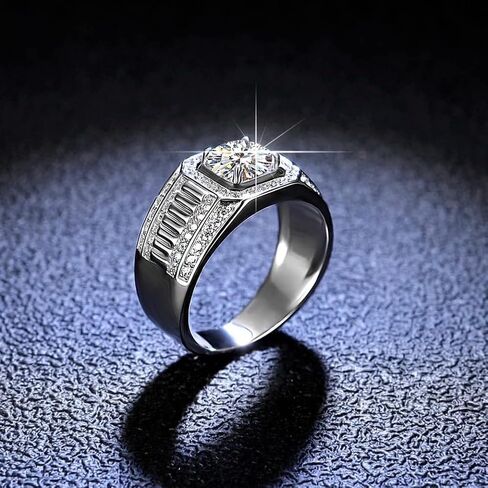 Men's 14K Gold Wedding Band, Presenting 1Ct Ideal Cut Diamond D Color VVS1 Clarity, Fine Token Marking Important Commitments in Kuwait