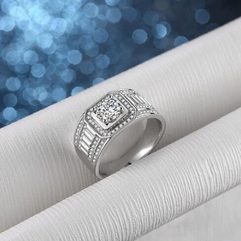 Men's 14K Gold Wedding Band, Presenting 1Ct Ideal Cut Diamond D Color VVS1 Clarity, Fine Token Marking Important Commitments in Kuwait