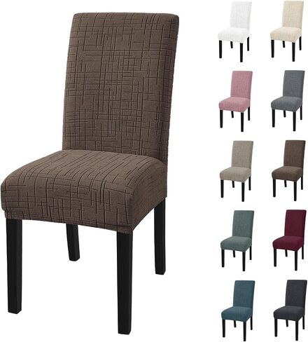 Dining Room Chair Covers Set of 4, Stretch Chair Covers, Washable Dining Chair Slipcovers, Kitchen Chair Covers, Parsons Chair Slipcover for Home, Restaurant, Banquet (Light Gray) in Saudi Arabia