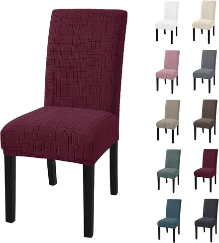Dining Room Chair Covers Set of 4, Stretch Chair Covers, Washable Dining Chair Slipcovers, Kitchen Chair Covers, Parsons Chair Slipcover for Home, Restaurant, Banquet (Light Gray) in Saudi Arabia