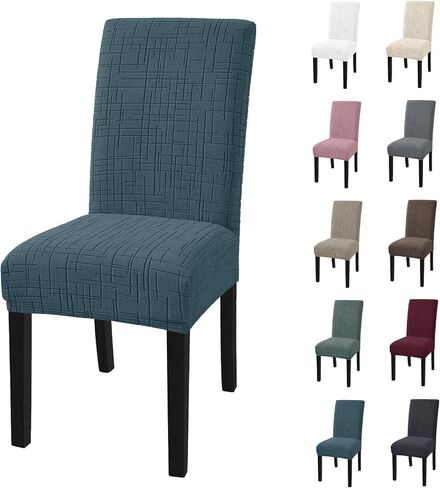 Dining Room Chair Covers Set of 4, Stretch Chair Covers, Washable Dining Chair Slipcovers, Kitchen Chair Covers, Parsons Chair Slipcover for Home, Restaurant, Banquet (Light Gray) in Saudi Arabia