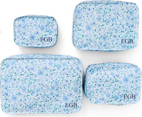 Personalized Packing Cube Set – Monogram Travel Organizer for Suitcase, Floral Polyester Luggage Cubes, Set of 3, Set of 4 or XL, Graduation or Mother’s Day Gift (Palm, Set of 4) in Saudi Arabia