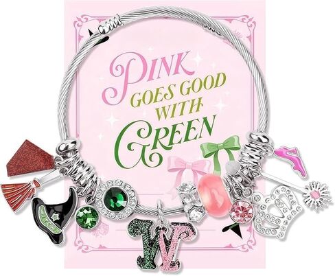Witch Bracelet - Pink and Green Bracelet, Friendship Bracelet Merch Witch Stuff Gifts for Women, Witch Jewelry Accessories for Fans, Wicked Party Supplies Themed Gifts in Saudi Arabia