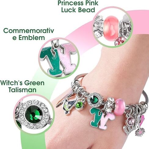 Witch Bracelet - Pink and Green Bracelet, Friendship Bracelet Merch Witch Stuff Gifts for Women, Witch Jewelry Accessories for Fans, Wicked Party Supplies Themed Gifts in Saudi Arabia