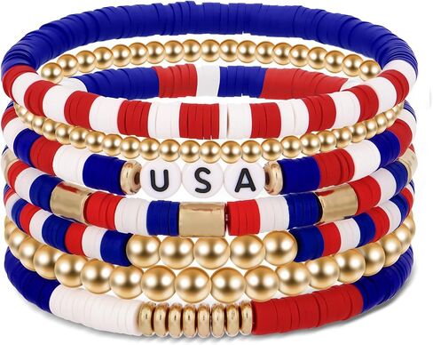 cow print 4th of July Outfits for Women, Independence Day Bracelets, Patriotic Red White and Blue Accessories, USA 250th Anniversary Patriotic Jewelry Gifts, Birthday Gifts for Women Men Friends in Saudi Arabia