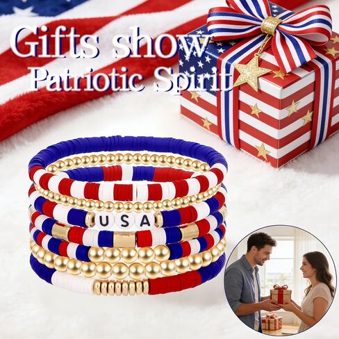cow print 4th of July Outfits for Women, Independence Day Bracelets, Patriotic Red White and Blue Accessories, USA 250th Anniversary Patriotic Jewelry Gifts, Birthday Gifts for Women Men Friends in Saudi Arabia