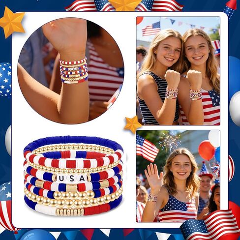 cow print 4th of July Outfits for Women, Independence Day Bracelets, Patriotic Red White and Blue Accessories, USA 250th Anniversary Patriotic Jewelry Gifts, Birthday Gifts for Women Men Friends in Saudi Arabia