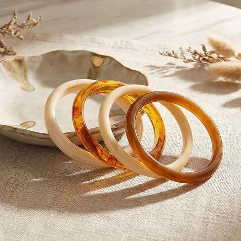 Acrylic Bangles Bracelets for Women Chunky Resin Irregular Bracelets Colorful Wide Geometric Bangles Fashions Thick Statement Stackable Bracelet in Kuwait